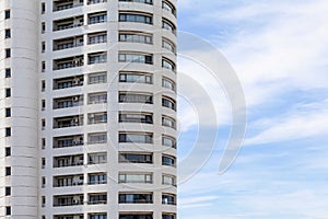 High rise residential buildings and sky