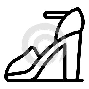 High rise sandals icon outline vector. Chic ladylike pumps