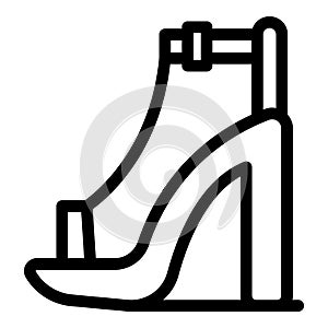 High rise strappy shoes icon outline vector. Ladylike glamorous pumps photo