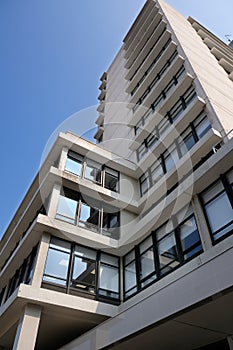 High rise tower block of offices and residences.