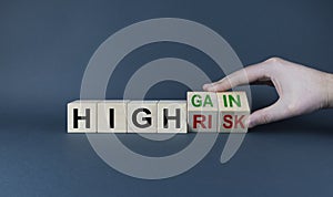 High risk or high gain. The concept of risks and profits in business