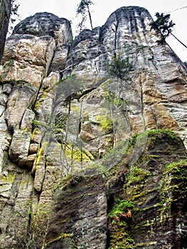 Among high rocks in AdrÅ¡pach-Teplice Rocks in Czechia