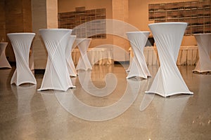 High round table for banquets and parties photo