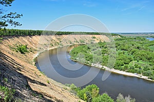 High sandy bend of the Don River in Krivoborye