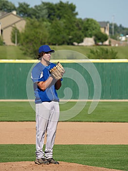 High school baseball pitcher