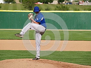 High school baseball pitcher