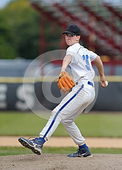 High school baseball pitcher