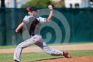 High school baseball pitcher