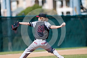 High school baseball pitcher