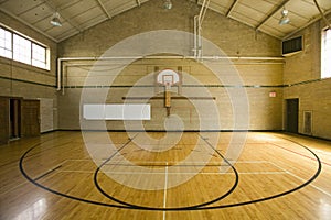 High school basketball court