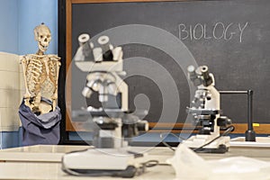 High school biology lab