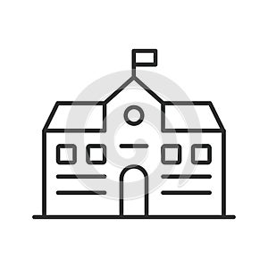 High school building icon line design. High, School, Building, Education, Campus, Learning, Institute, College
