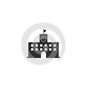 High school building icon vector isolated 3