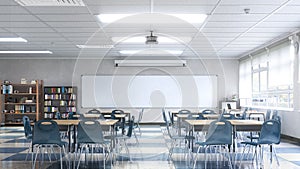 High school classroom interior