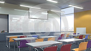 High school classroom interior.