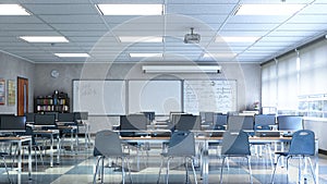 High school classroom interior.