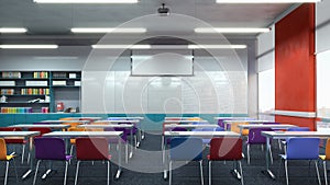 High school classroom interior.