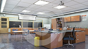 High school classroom interior.
