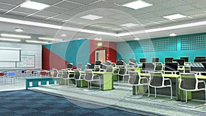 High school classroom interior.