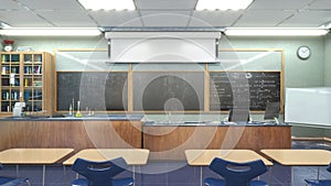 High school classroom interior.