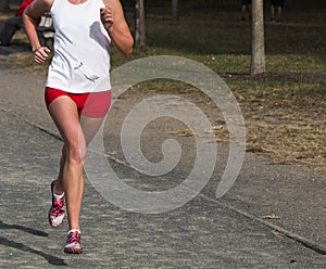 High school cross country runner on gravel