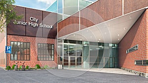 High school entrance facade.