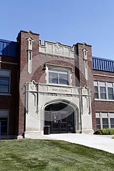 High School Exterior Entrance Vertical