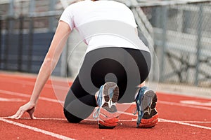 High School female track sprinter ready to race