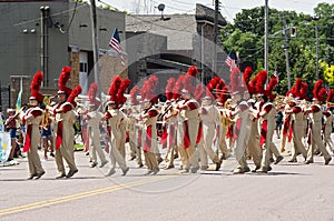 High School Marching Band at Mendota Parade