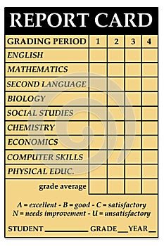 High school report card