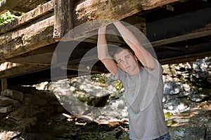 High School Senior Portrait Under Bridge