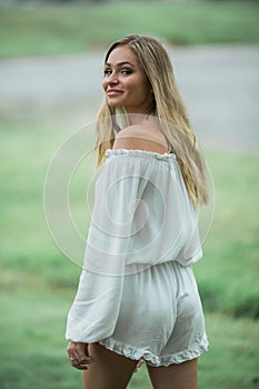 High school senior poses for portraits