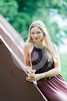 High school senior poses for portraits