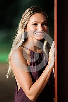 High school senior poses for portraits