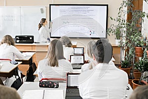 High school student in the classroom