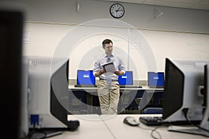 High School Teacher in Computer Lab