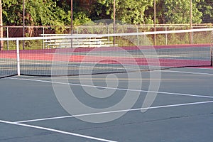 High School Tennis Court Cross View