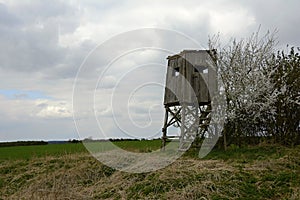 High Seat at the Edge of the Field, Czech Republic, Europe photo