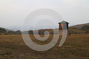 High seat in field near BÃÂ¡tovce village, Levice region photo