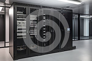 high-security data center with hardened exterior and security system