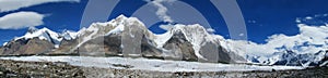 High snow mountain panorama of South Inylchek in Tian Shan