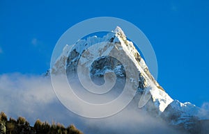 High snow mountains in Peru, Huascaran national park in Cordillera Blanca