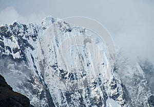 High snow mountains in Peru, Huascaran national park in Cordillera Blanca