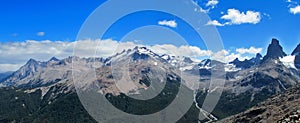 High snow and rocky mountains in Chile Patagonia