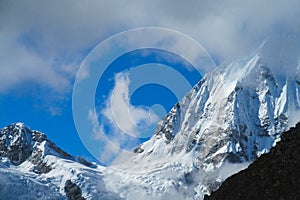 High snowcaped mountain beautiful scenic landscape