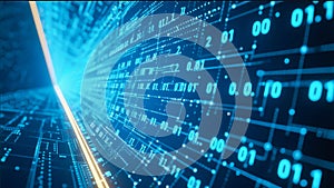 High-Speed Blue Digital Data Tunnel with Binary Flow