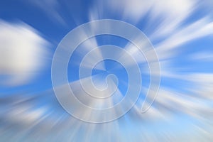 High speed blur blue sky