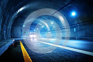 High-speed car in the tunnel