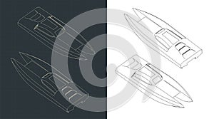 High speed catamaran isometric drawings