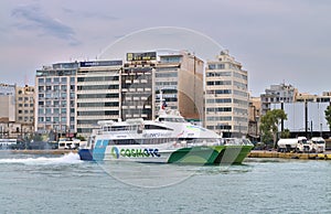 High speed catamaran in Piraeus.